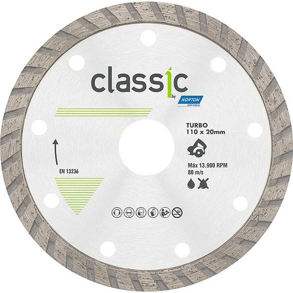Disco de corte diamantado modelo Classic 110mm turbo NORTON