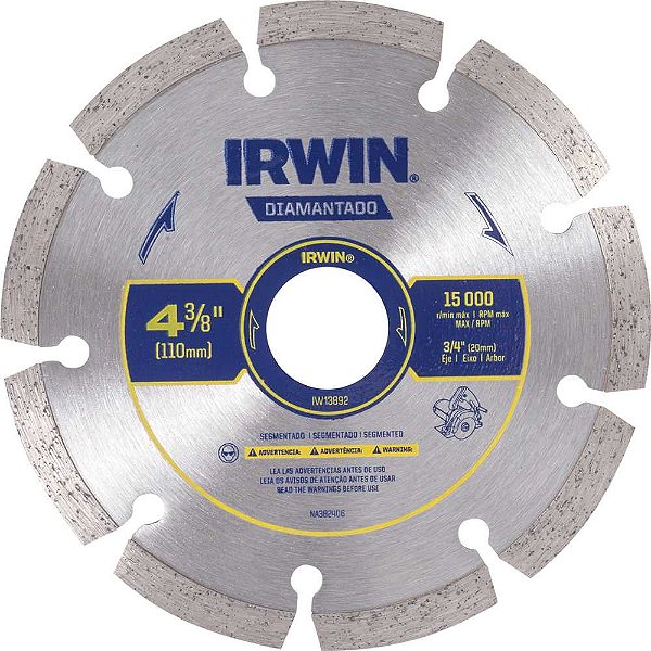 Disco de corte diamantado segmentado 110mm F20 IW13892 IRWIN