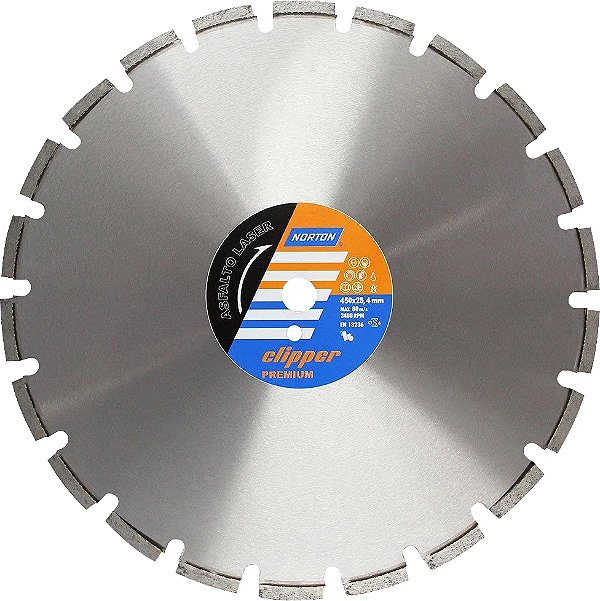 Disco diamantado para concreto segmentado 450mm x 3,2mm x 25,4mm NORTON CLIPPER