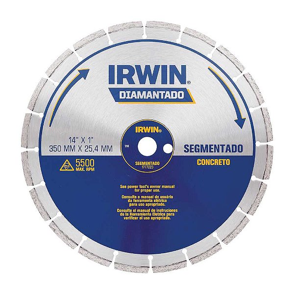 Disco diamantado 350mm para asfalto e concreto segmentado 1777223 IRWIN