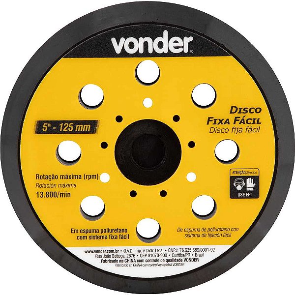 Disco com sistema fixa fácil 125mm VONDER