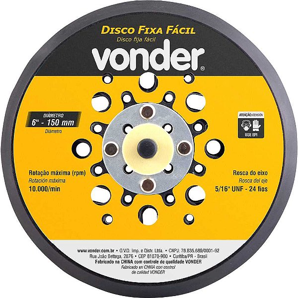 Disco com sistema fixa fácil 150mm para LRV 350B VONDER