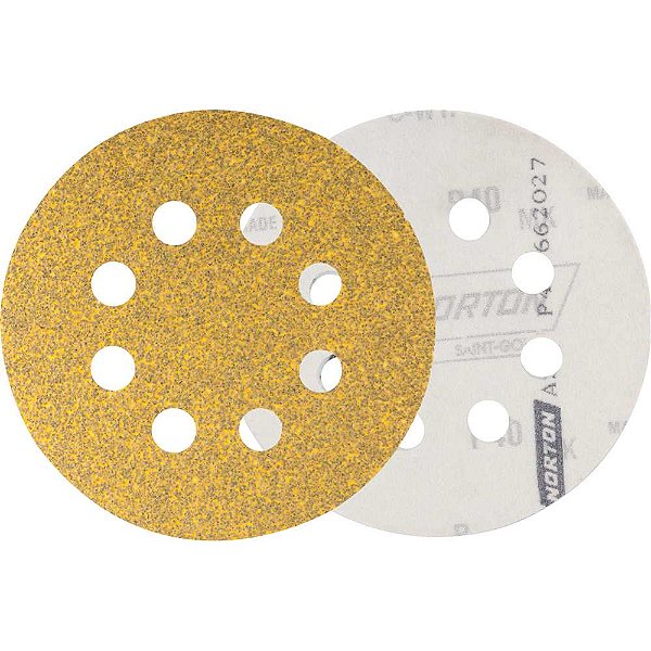 Disco de lixa com costado em pluma 5" grão 180 A290 NORTON - 100 unidades