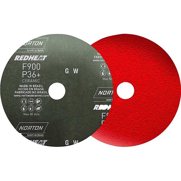 Disco de lixa costado em fibra 115,0mm grão cerâmico 36 F900 NORTON