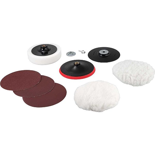 Jogo de discos para lixar e polir 7" e suporte com pluma (sistema fixa fácil) VONDER