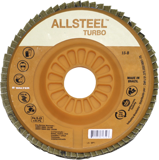 Flap-disc disco de desbaste/acabamento 4.1/2" - 115mm grão 40 EALLSTEEL TURBO 15B454 WALTER
