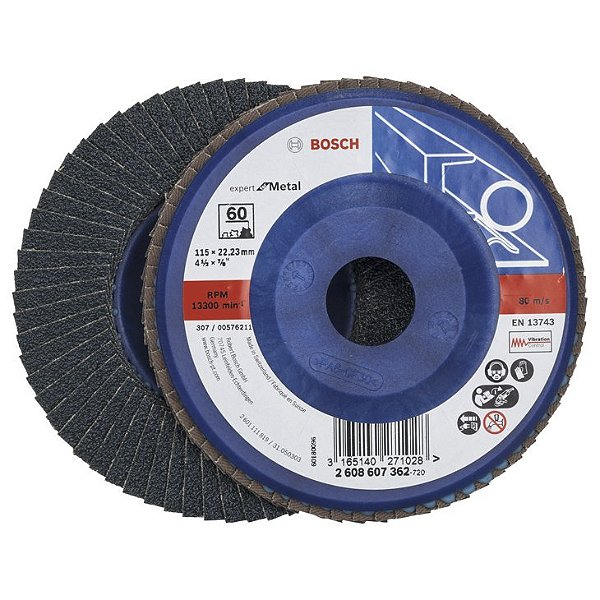 Flap-disc disco de desbaste/acabamento 7" - 180mm reto grão 60 2608619029 BOSCH
