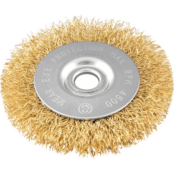Escova circular aço latonado 3" x 3/8" x 1/2" (76,2mm x 9,53mm x 12,7 mm) VONDER