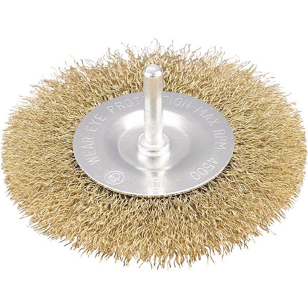 Escova circular 4" x 1/2" haste de 1/4" (101,6mm x 12,7mm x 6,35 mm) VONDER