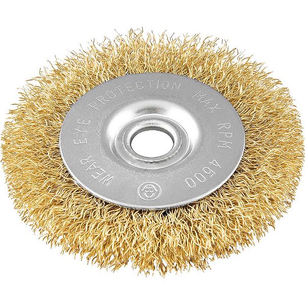 Escova circular aço latonado 4"x 1/2" x 1/2" (101,6mm x 12,7mm x 12,7 mm) VONDER