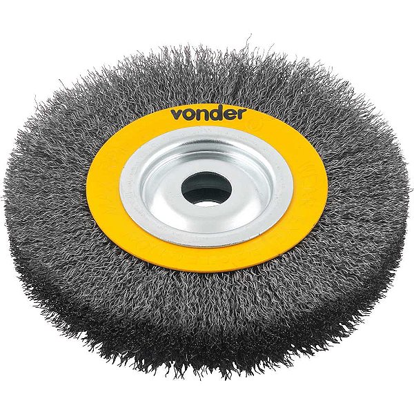 Escova circular de aço ondulada 6" x 1" x 3/4" (152mm x 25,4mm x 19,1 mm) VONDER
