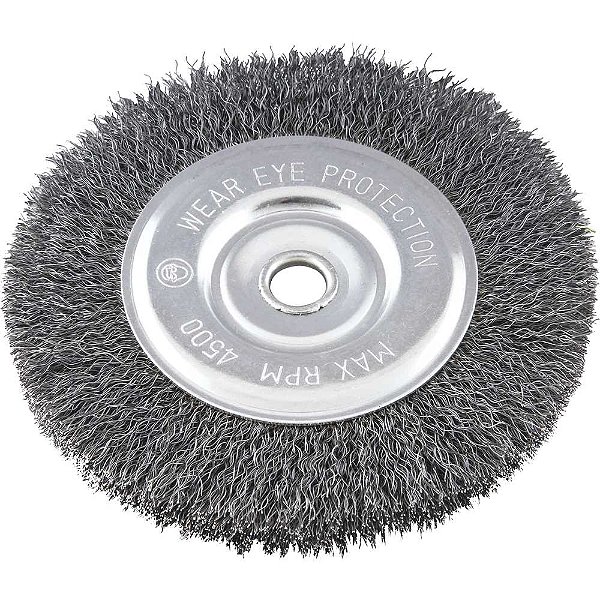 Escova circular de aço ondulada 6" x 1/2" x 1/2" (152mm x 12,7mm x 12,7 mm) VONDER