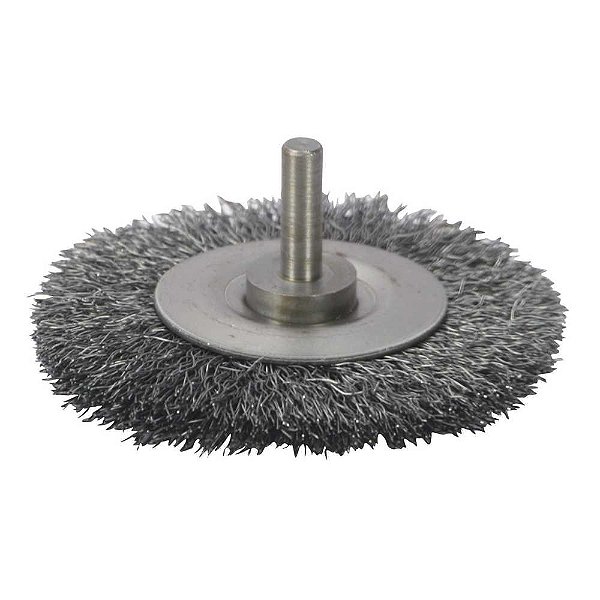 Escova circular aço 75 x 6,0mm haste 6,0mm fio 0,20mm ABRASFER