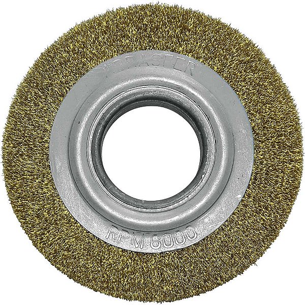Escova circular aço ondulado inox 100 x 13mm furo 13mm fio 0,30mm ABRASFER