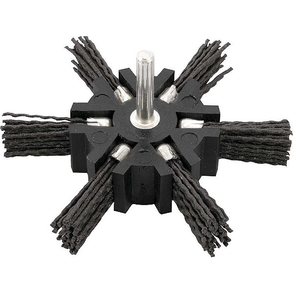 Escova circular de nylon seccionada 4" com haste de 1/4" VONDER