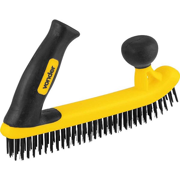 Escova manual com cerdas de aço 5 fileiras com cabo ergonômico de plástico VONDER