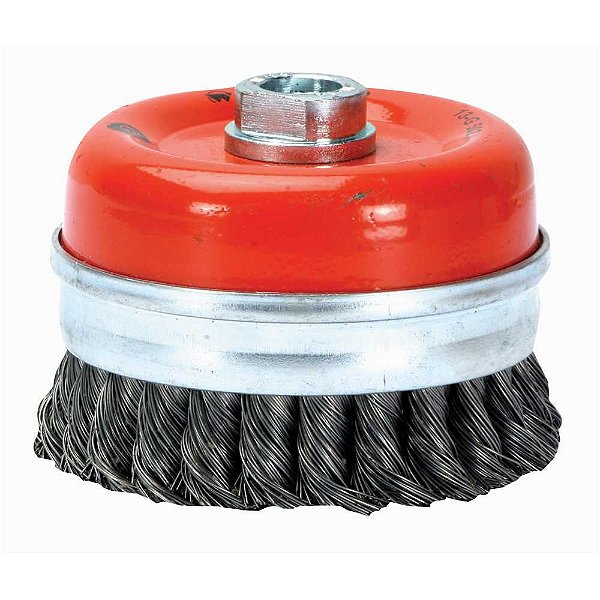 Escova copo em aço trançado 127mm M14 fio 0,5mm 8.500 rpm 13G502 WALTER