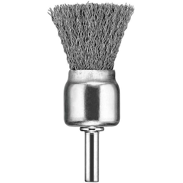 Escova pincel aço ondulado 25mm haste 1/4" F.0,14mm DEWALT