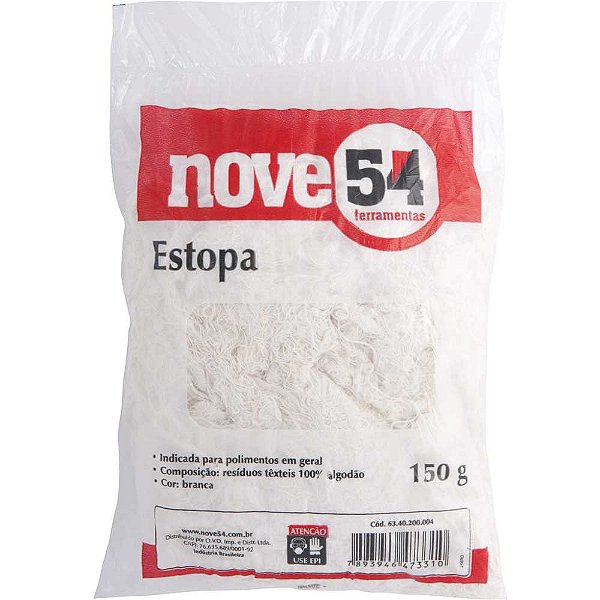 Estopa branca para polimento embalagem com 150g NOVE54