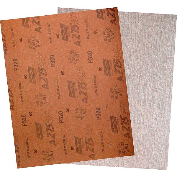 Lixa folha NOFIL A-275 champagne grão 320 NORTON - 50 unidades