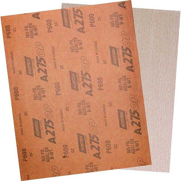 Lixa folha NOFIL A-275 champagne grão 600 NORTON - 50 unidades