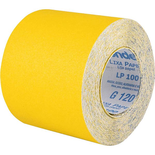 Lixa costado de papel em rolo 120mm x 25m grão 120 LP 100 VONDER