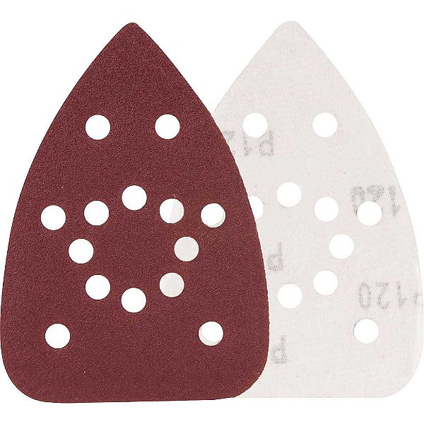 Lixa delta com costado em pluma 140mm x 140mm x 93mm grão 120 embalagem com 10 peças VONDER