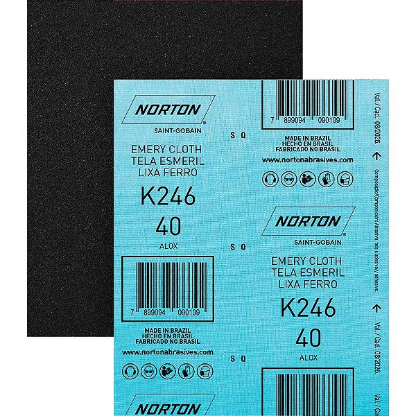 Lixa ferro K-246 grão 40 NORTON - 25 unidades