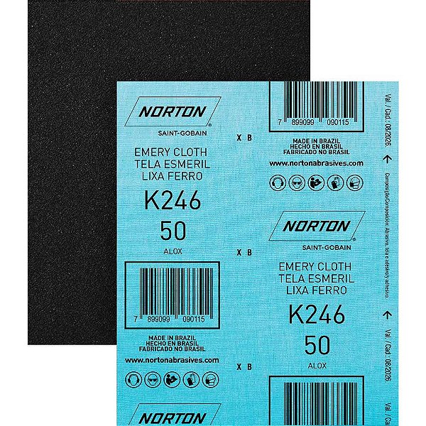 Lixa ferro K-246 grão 50 NORTON - 25 unidades