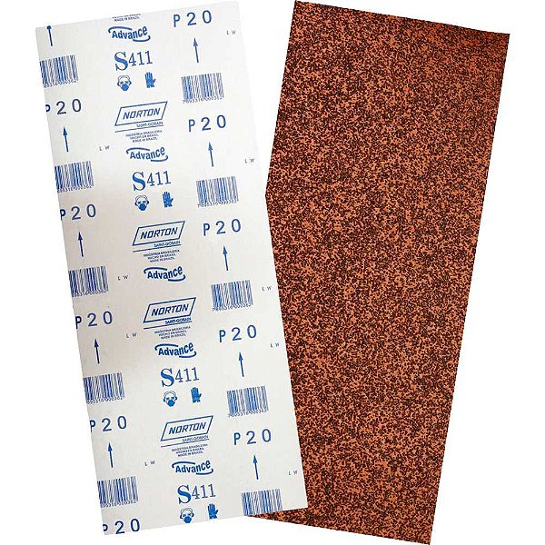 Lixa folha grão 20 S411 305 x 750mm para assoalho de madeira 05539503291 NORTON