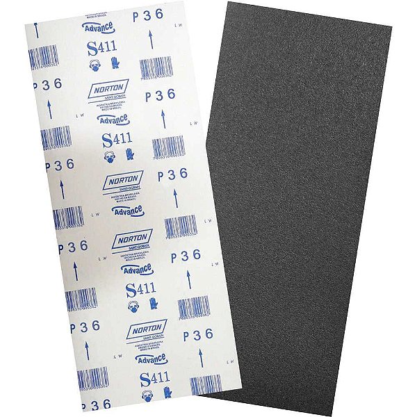 Lixa folha grão 36 S411 305 x 750mm para assoalho de madeira 05539503309 NORTON