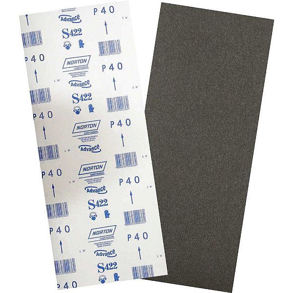 Lixa folha grão 40 S422 305 x 750mm para assoalho de madeira 05539503313 NORTON