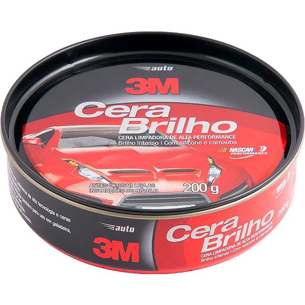 Cera brilho em pasta automotiva 200g com Silicone e Carnaúba 3M