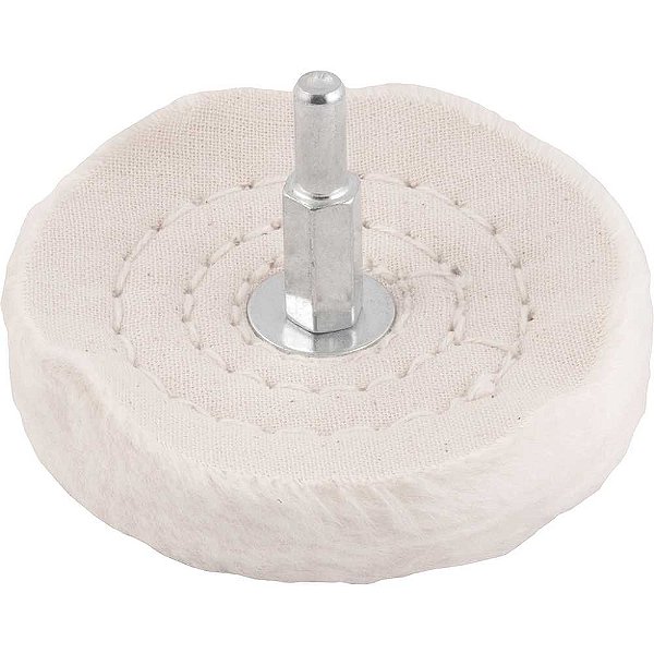 Roda de pano para polimento 3" com haste VONDER