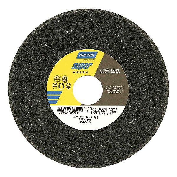 Rebolo chanfrado 177 x 6,4 x 31,8 A60OVS NORTON