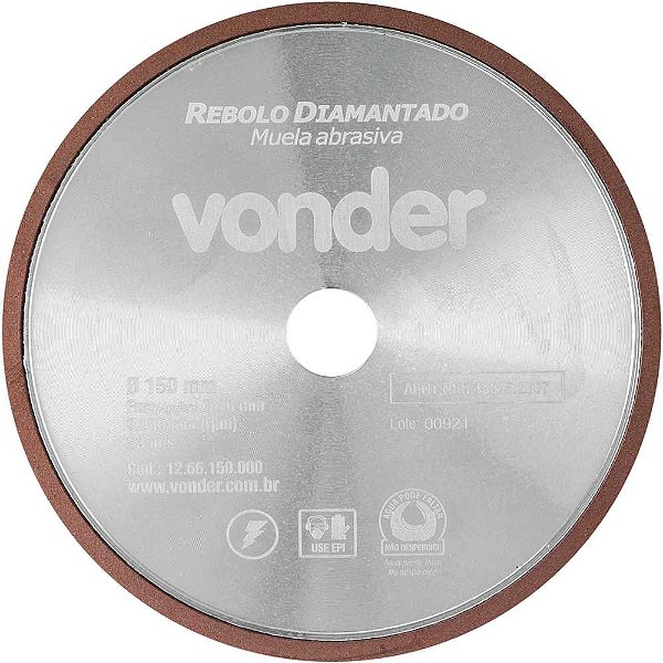 Rebolo diamantado para afiação de serras 150mm VONDER