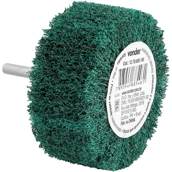 Roda com haste para acabamento 80mm x 35mm grão 180 VONDER