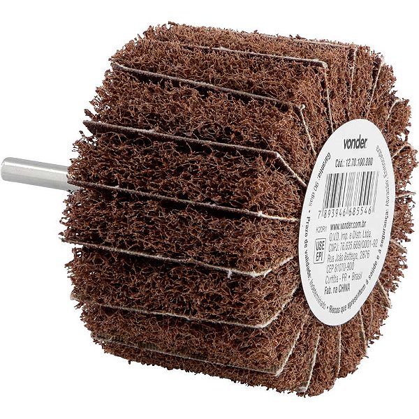 Roda com haste para remoção e acabamento 80mm x 50mm grão 100 VONDER