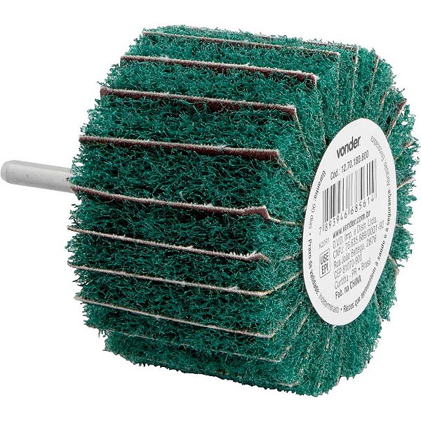 Roda com haste para remoção e acabamento 80mm x 50mm grão 180 VONDER