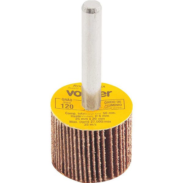 Roda de lixa 25mm x 20mm com haste grão 120 VONDER