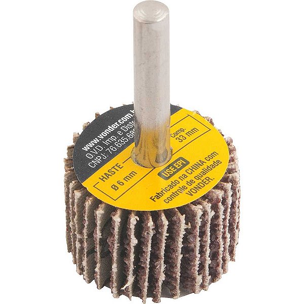 Roda de lixa 30mm x 20mm com haste grão 36 VONDER