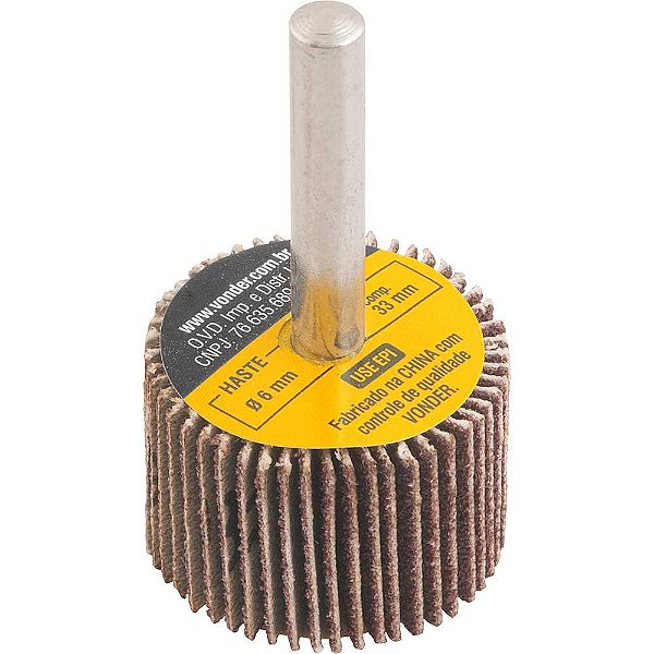 Roda de lixa 30mm x 20mm com haste grão 80 VONDER