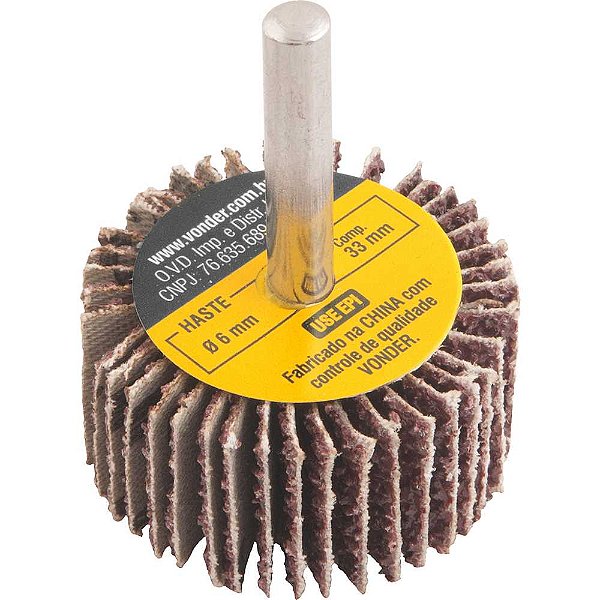 Roda de lixa 40mm x 20mm com haste grão 36 VONDER