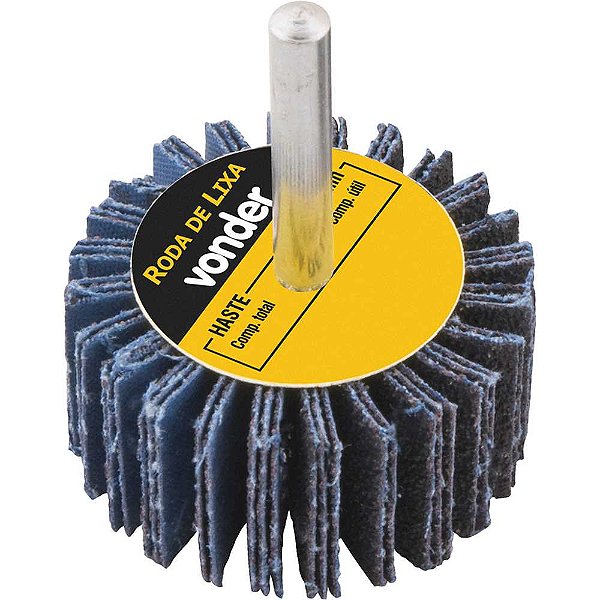 Roda de lixa 40mm x 20mm com haste grão 60 VONDER