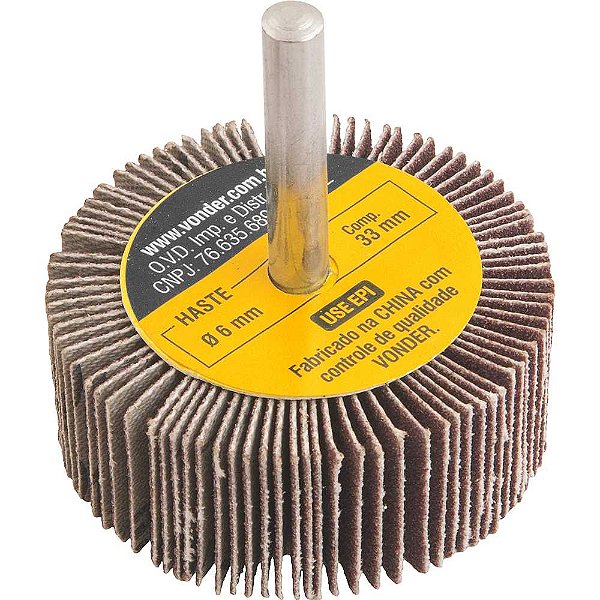 Roda de lixa 50mm x 20mm com haste grão 120 VONDER