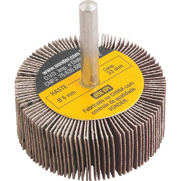 Roda de lixa 50mm x 20mm com haste grão 220 VONDER
