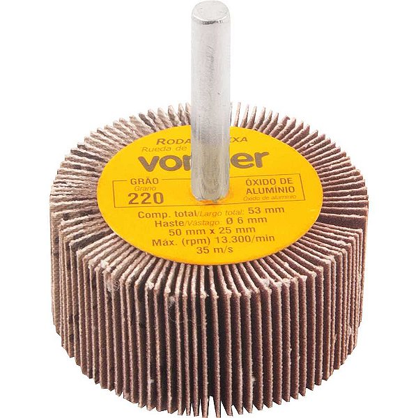 Roda de lixa 50mm x 25mm com haste grão 220 VONDER