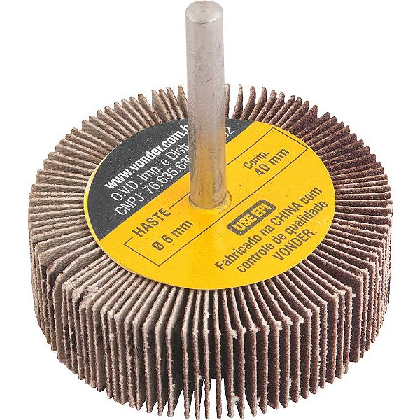 Roda de lixa 60mm x 20mm com haste grão 120 VONDER