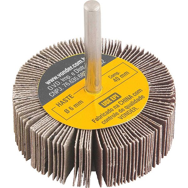 Roda de lixa 60mm x 20mm com haste grão 220 VONDER