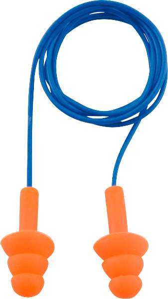 Protetor auditivo tipo plug de silicone com cordão em PVC NOVE54 - 10 unidades